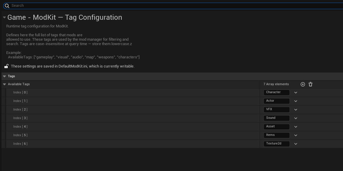 ModKit Tag Configuration